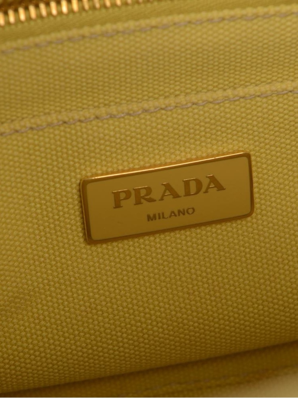 ♥️Prada Small Logo ellow Canvas Mini Tote with White Logo♥️ - Picture 15 of 16